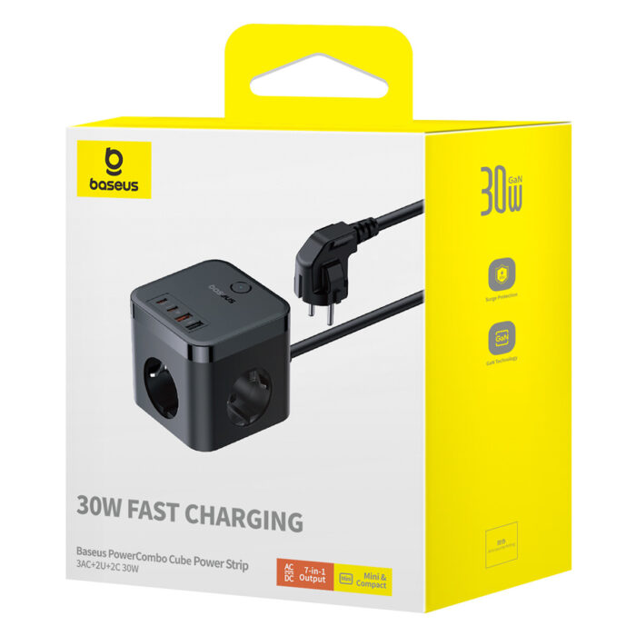 Baseus PowerCombo Cube 7-Ports Power Strip 30W - Image 6