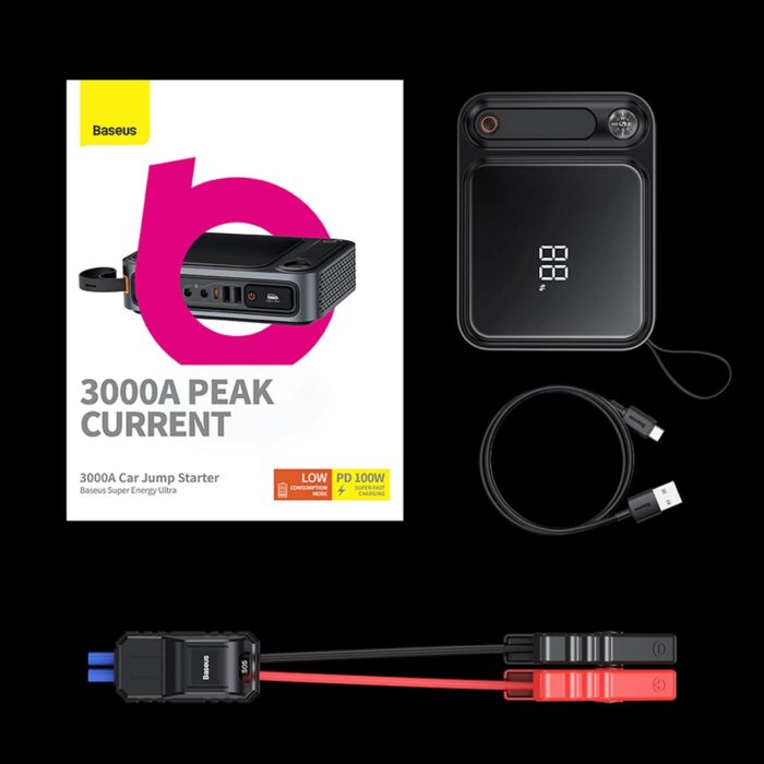 Baseus 3000A Car Jump Starter+Power Bank 26800 mAh - Image 10
