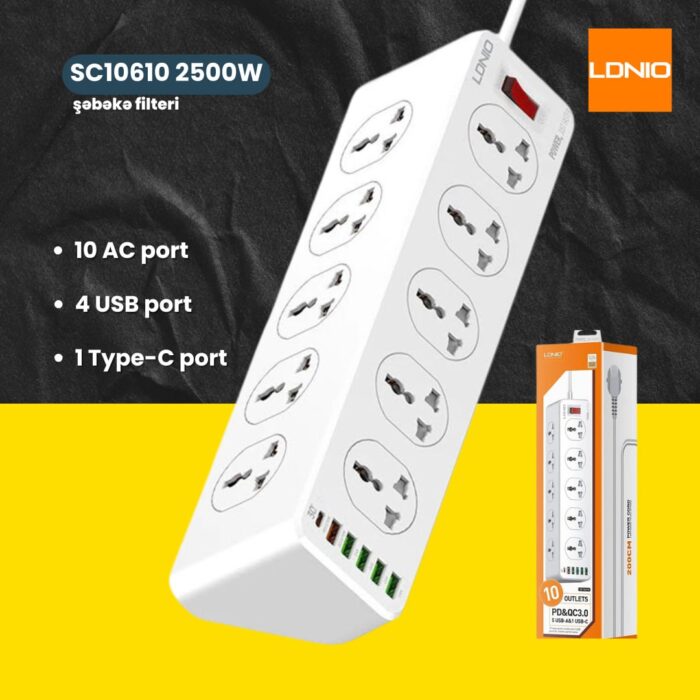 Ldnio SC10610 2500W 10 Sockets
