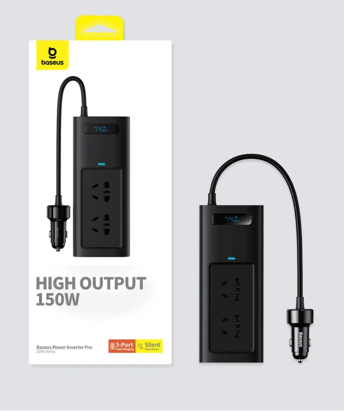 Baseus 150W Car Inverter USB Type C 30W DC 12V to AC 220V - Image 9