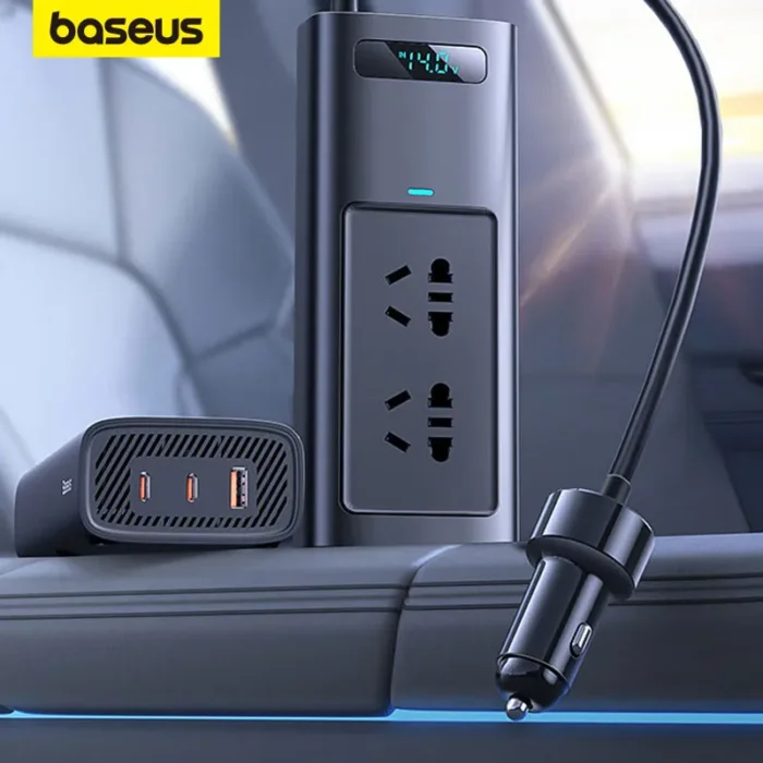 Baseus 150W Car Inverter USB Type C 30W DC 12V to AC 220V - Image 5