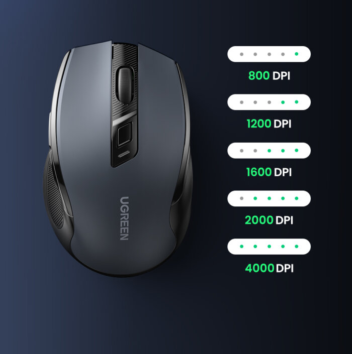 Ugreen  Wireless Mouse Bluetooth 5.0 Ergonomic 4000 DPI - Image 2