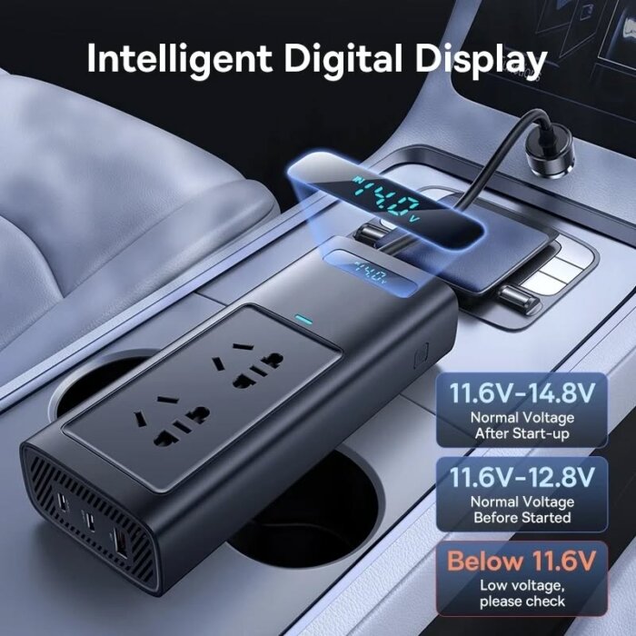 Baseus 150W Car Inverter USB Type C 30W DC 12V to AC 220V - Image 3