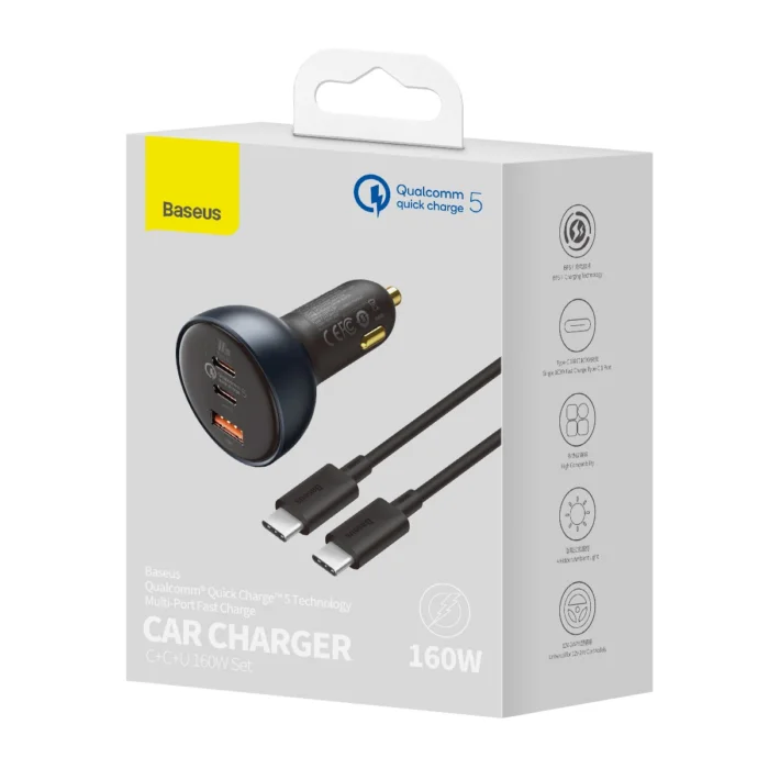 Baseus Car Charger 160W Qualcomm Quick Charge - Image 6