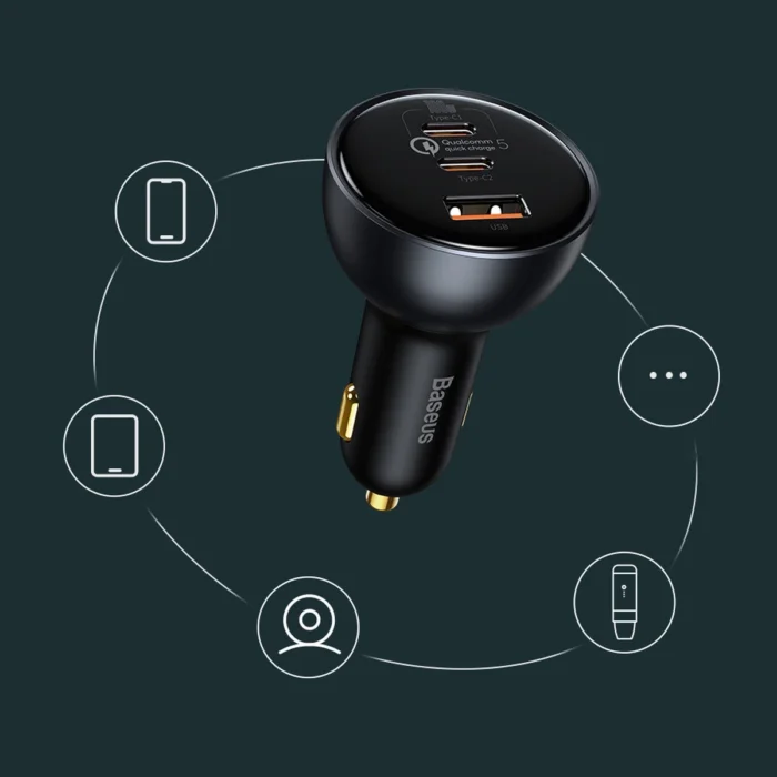 Baseus Car Charger 160W Qualcomm Quick Charge - Image 3