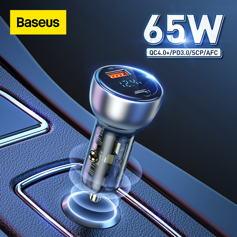Baseus 65W PPS Car Charger USB Type C