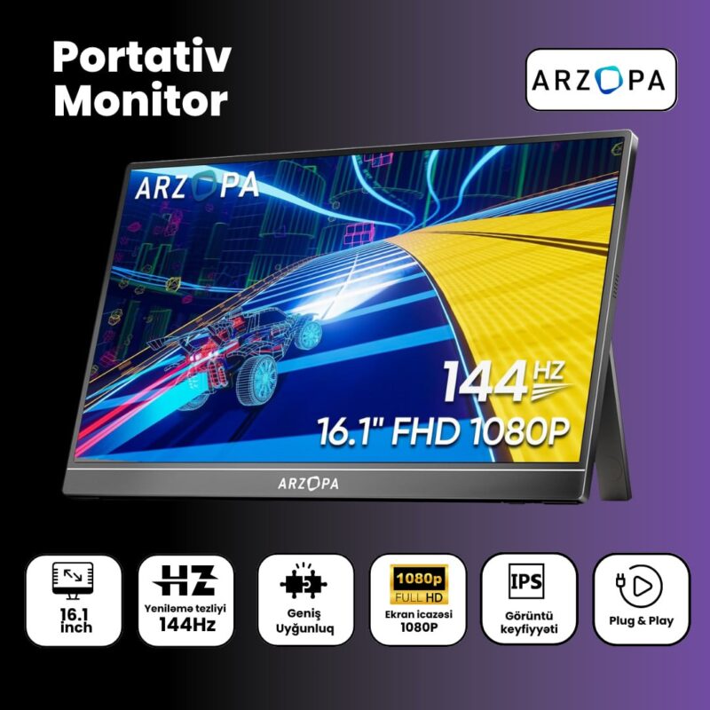 Arzopa 16.1''144Hz 1080P FHD Laptop Monitor