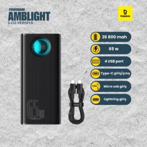 Baseus Amblight Power Bank 65W 26800mAh