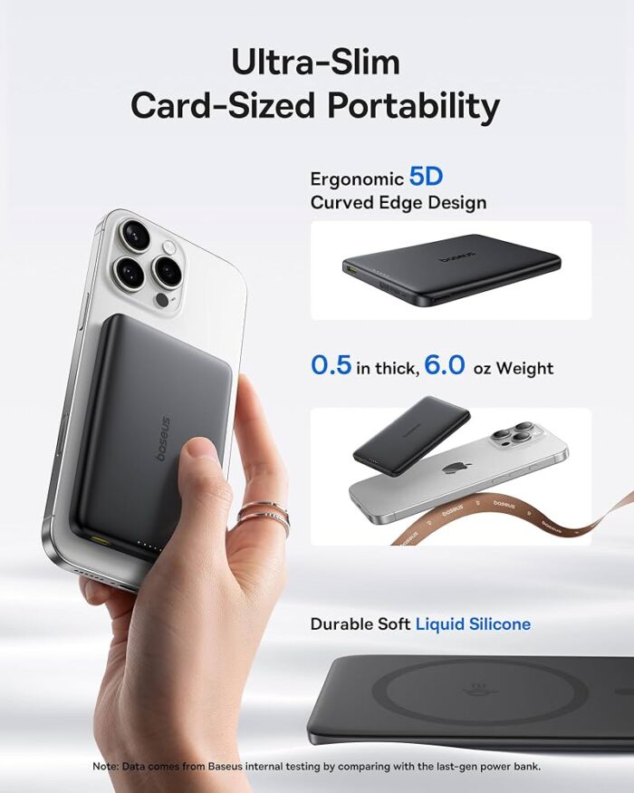 Baseus PicoGo Ultra-Slim Qi2 Power Bank 10000mAh - Image 5