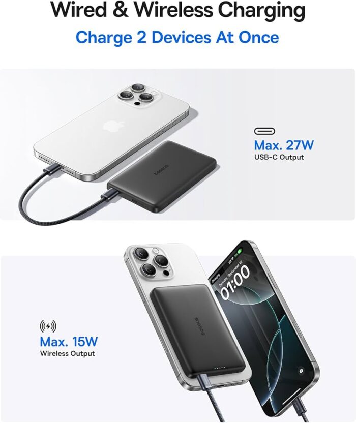 Baseus PicoGo Ultra-Slim Qi2 Power Bank 10000mAh - Image 4