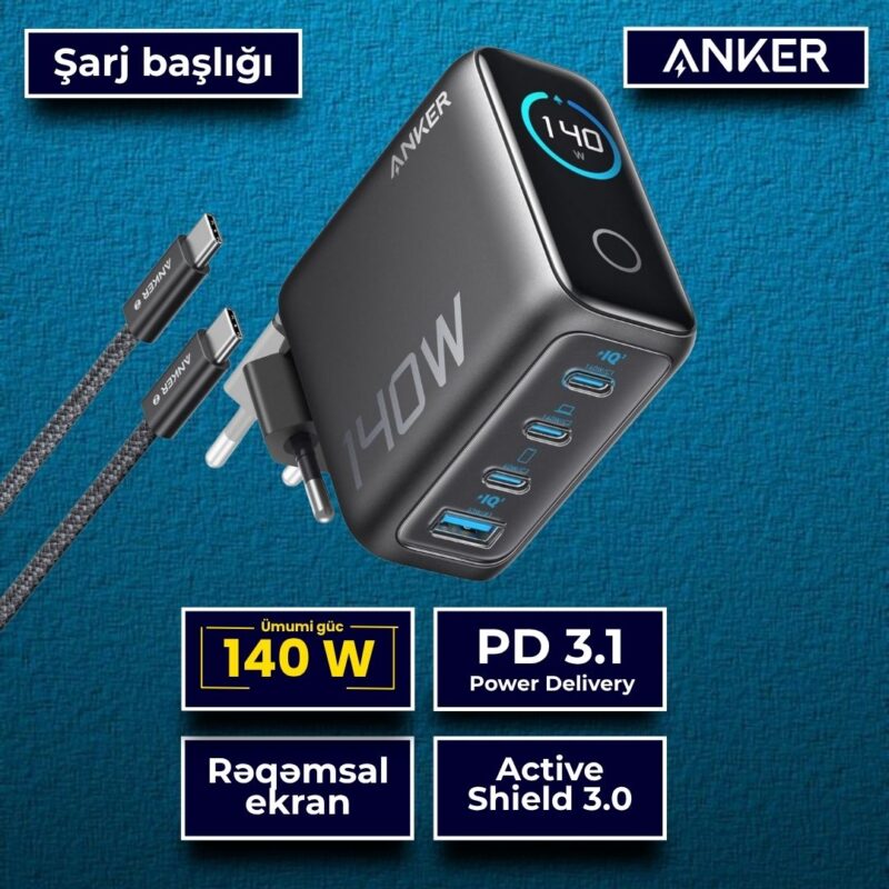 Anker Charger 140W, 4-Port, PD 3.1 EU