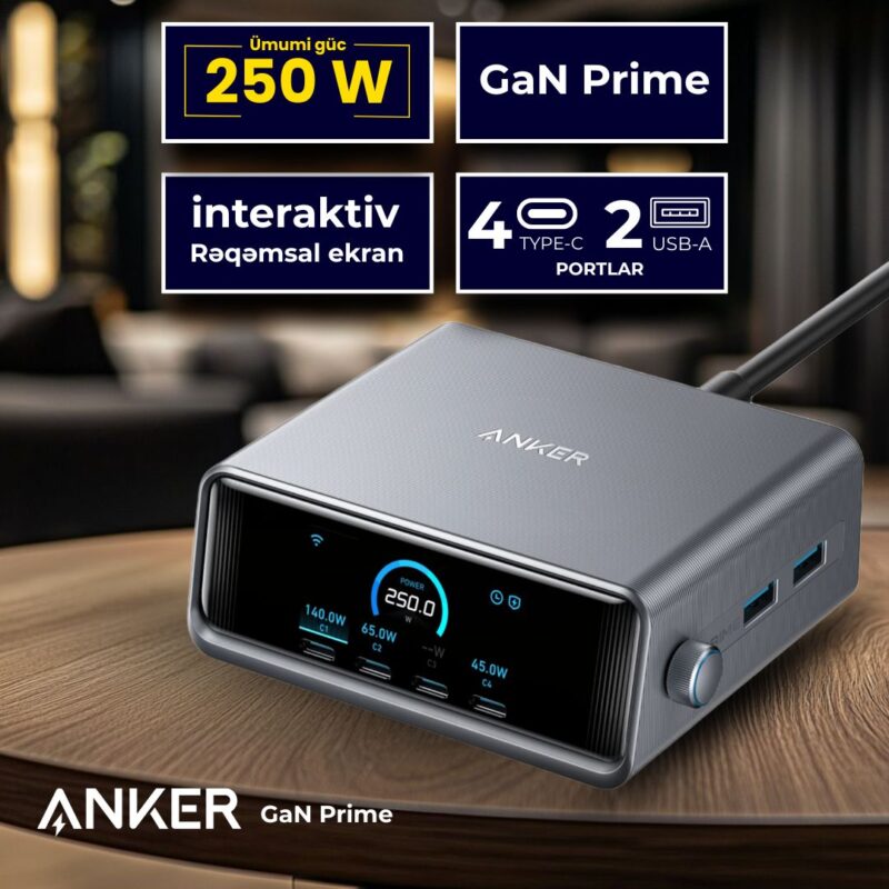 Anker Prime Charging Station, 250W 6-Port GaN