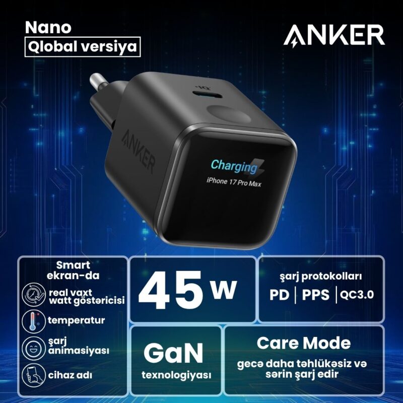 Anker Nano Smart Display Charger 45W Max